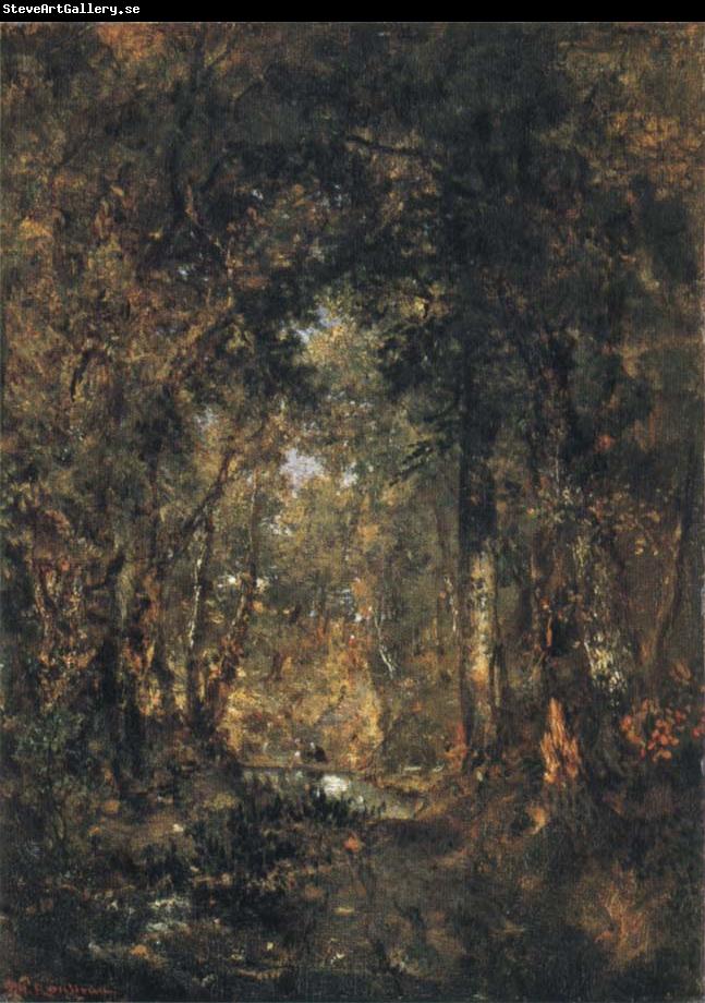 Theodore Rousseau In the Wood at Fontainebleau
